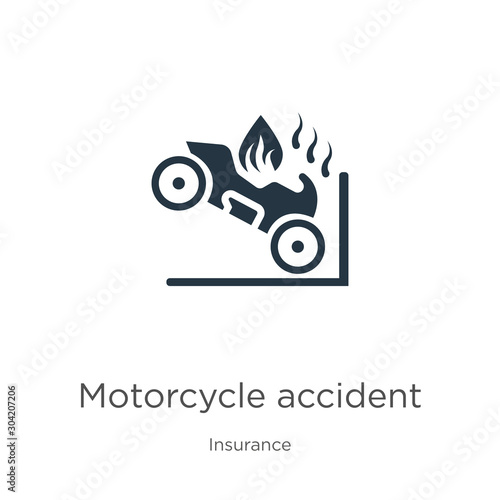 Motorcycle accident icon vector. Trendy flat motorcycle accident icon from insurance collection isolated on white background. Vector illustration can be used for web and mobile graphic design, logo,