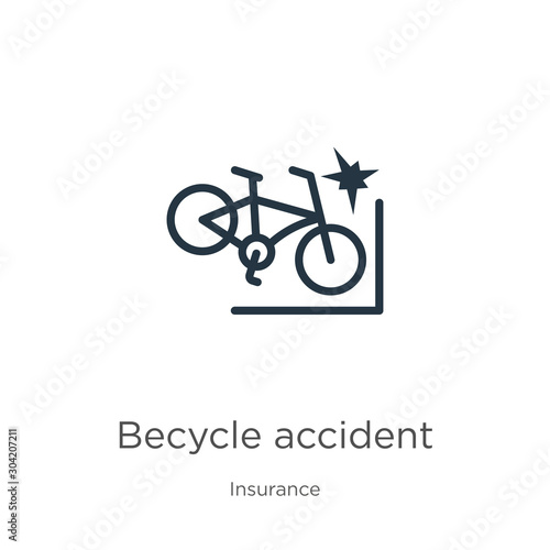 Becycle accident icon vector. Trendy flat becycle accident icon from insurance collection isolated on white background. Vector illustration can be used for web and mobile graphic design, logo, eps10