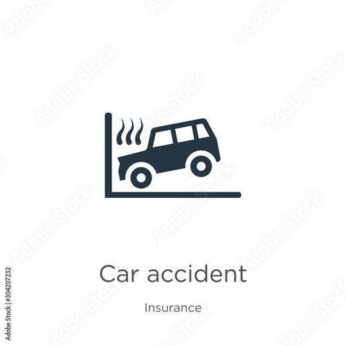 Car accident icon vector. Trendy flat car accident icon from insurance collection isolated on white background. Vector illustration can be used for web and mobile graphic design, logo, eps10