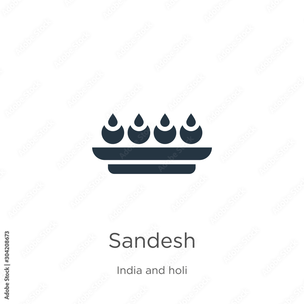 Sandesh icon vector. Trendy flat sandesh icon from india and holi collection isolated on white background. Vector illustration can be used for web and mobile graphic design, logo, eps10 Sandesh icon vector. Trendy flat sandesh icon from india and holi collection isolated on white background. Vector illustration can be used for web and mobile graphic design, logo, eps10