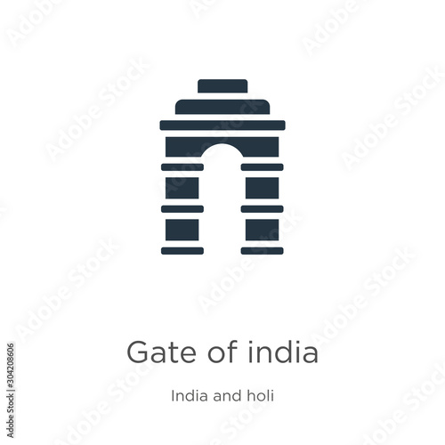 Gate of india icon vector. Trendy flat gate of india icon from india collection isolated on white background. Vector illustration can be used for web and mobile graphic design, logo, eps10