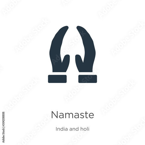 Namaste icon vector. Trendy flat namaste icon from india and holi collection isolated on white background. Vector illustration can be used for web and mobile graphic design, logo, eps10