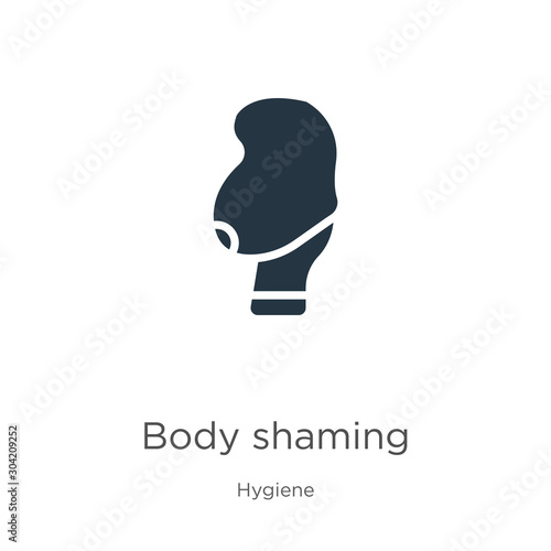 Body shaming icon vector. Trendy flat body shaming icon from hygiene collection isolated on white background. Vector illustration can be used for web and mobile graphic design, logo, eps10