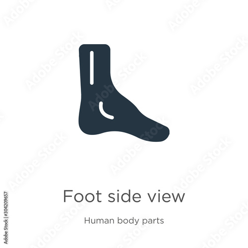 Foot side view icon vector. Trendy flat foot side view icon from human body parts collection isolated on white background. Vector illustration can be used for web and mobile graphic design, logo,