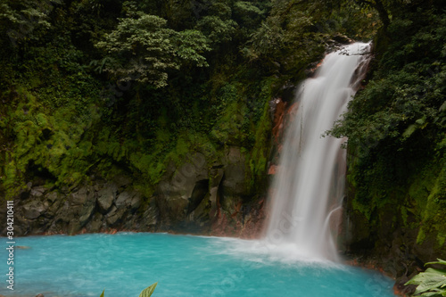 Waterfall of the Celeste River in Tenorio Volcano National Park, Costa Rica