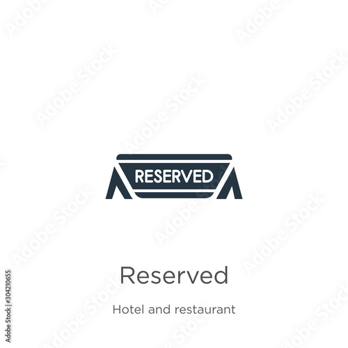 Reserved icon vector. Trendy flat reserved icon from hotel and restaurant collection isolated on white background. Vector illustration can be used for web and mobile graphic design, logo, eps10
