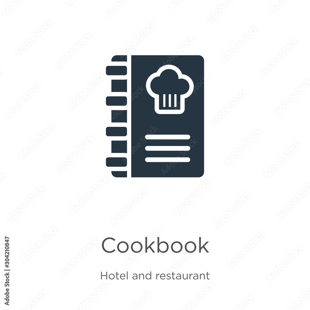Cookbook icon vector. Trendy flat cookbook icon from hotel and restaurant collection isolated on white background. Vector illustration can be used for web and mobile graphic design, logo, eps10 Cookbook icon vector. Trendy flat cookbook icon from hotel and restaurant collection isolated on white background. Vector illustration can be used for web and mobile graphic design, logo, eps10