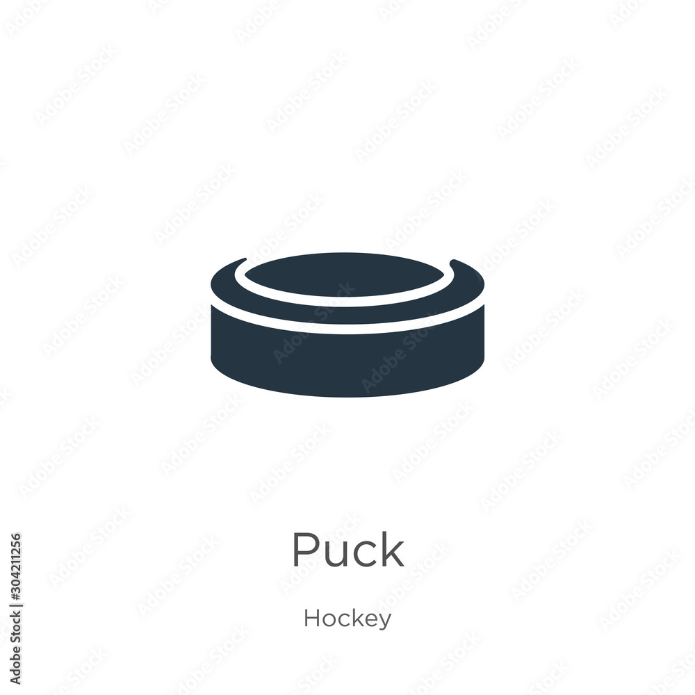 Puck icon vector. Trendy flat puck icon from hockey collection isolated on white background. Vector illustration can be used for web and mobile graphic design, logo, eps10 Puck icon vector. Trendy flat puck icon from hockey collection isolated on white background. Vector illustration can be used for web and mobile graphic design, logo, eps10