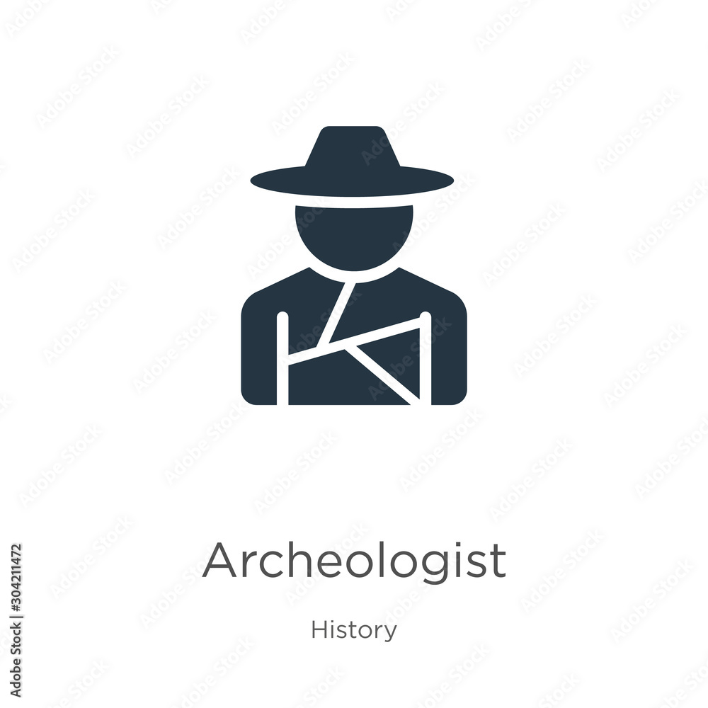 Archeologist icon vector. Trendy flat archeologist icon from history collection isolated on white background. Vector illustration can be used for web and mobile graphic design, logo, eps10