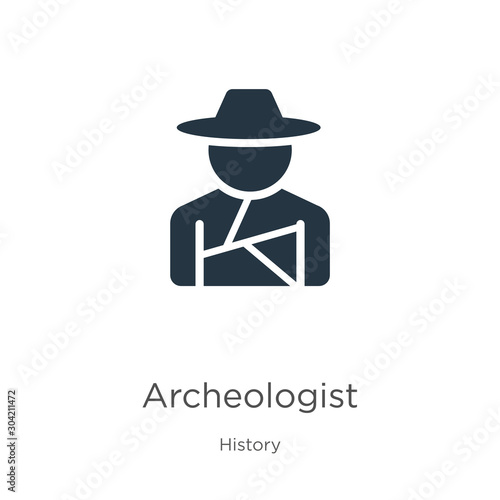 Archeologist icon vector. Trendy flat archeologist icon from history collection isolated on white background. Vector illustration can be used for web and mobile graphic design, logo, eps10