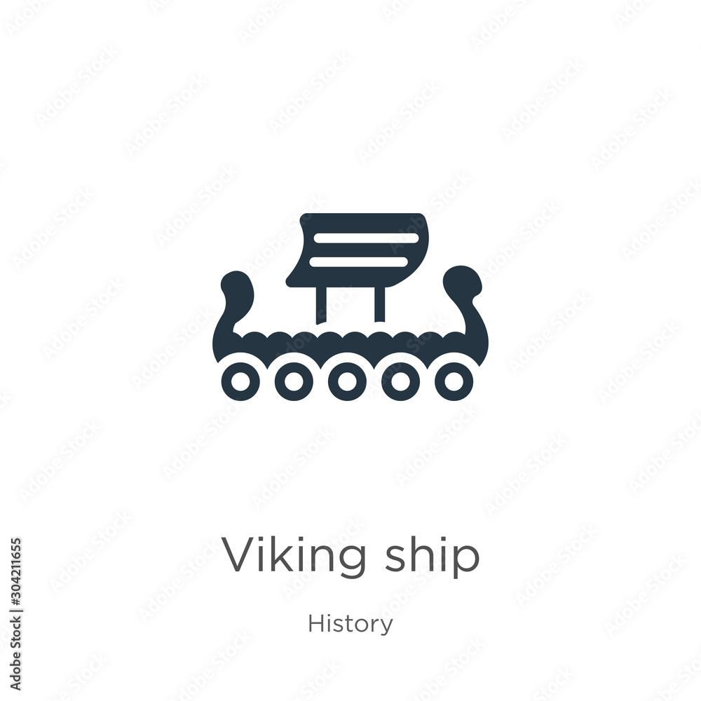 Viking ship icon vector. Trendy flat viking ship icon from history collection isolated on white background. Vector illustration can be used for web and mobile graphic design, logo, eps10 Viking ship icon vector. Trendy flat viking ship icon from history collection isolated on white background. Vector illustration can be used for web and mobile graphic design, logo, eps10