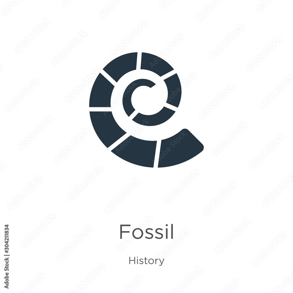 Fossil icon vector. Trendy flat fossil icon from history collection isolated on white background. Vector illustration can be used for web and mobile graphic design, logo, eps10 Fossil icon vector. Trendy flat fossil icon from history collection isolated on white background. Vector illustration can be used for web and mobile graphic design, logo, eps10