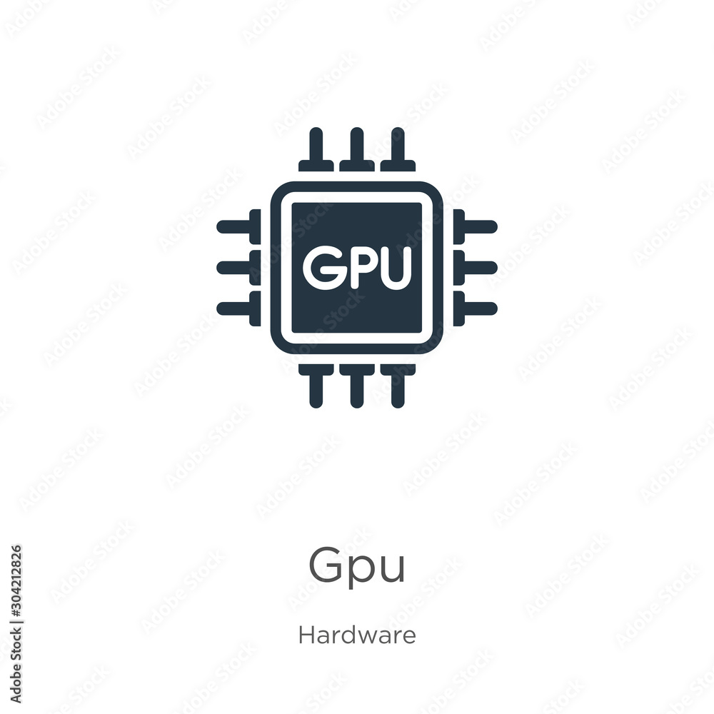 Gpu icon vector. Trendy flat gpu icon from hardware collection isolated on  white background. Vector illustration can be used for web and mobile  graphic design, logo, eps10 Stock Vector | Adobe Stock