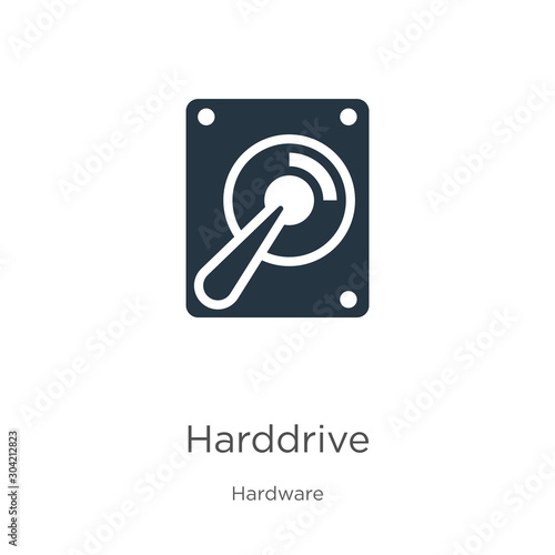 Harddrive icon vector. Trendy flat harddrive icon from hardware collection isolated on white background. Vector illustration can be used for web and mobile graphic design, logo, eps10