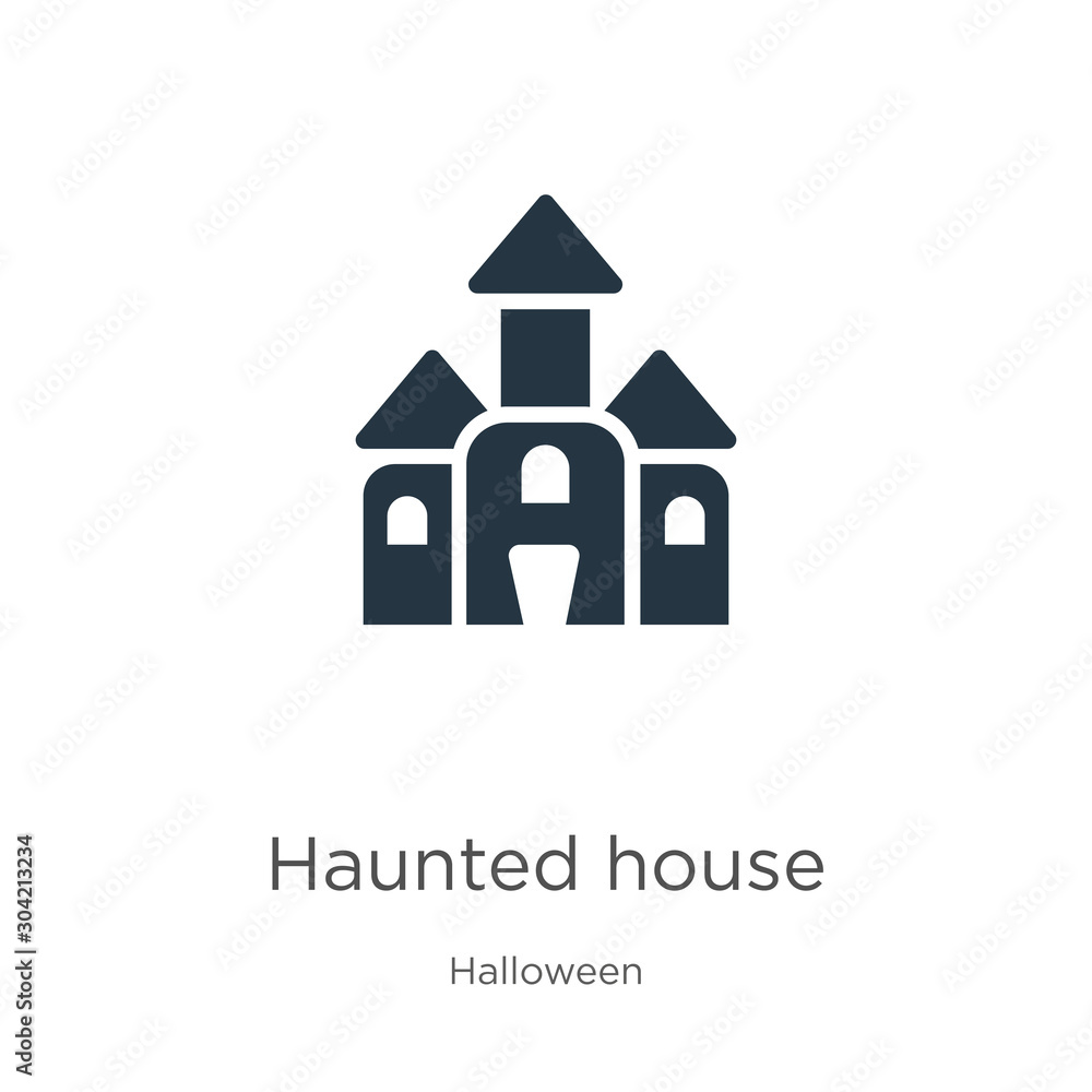 Haunted house icon vector. Trendy flat haunted house icon from halloween collection isolated on white background. Vector illustration can be used for web and mobile graphic design, logo, eps10