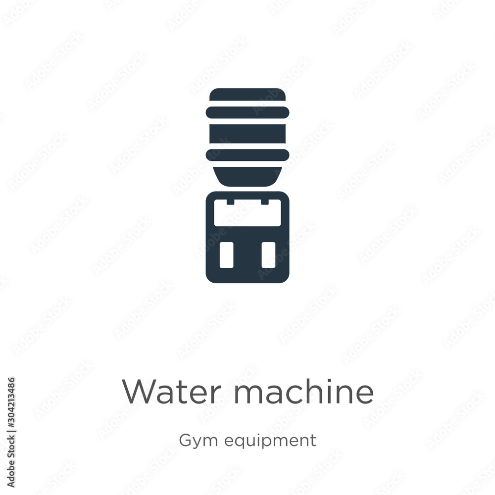 Water machine icon vector. Trendy flat water machine icon from gym equipment collection isolated on white background. Vector illustration can be used for web and mobile graphic design, logo, eps10 Water machine icon vector. Trendy flat water machine icon from gym equipment collection isolated on white background. Vector illustration can be used for web and mobile graphic design, logo, eps10