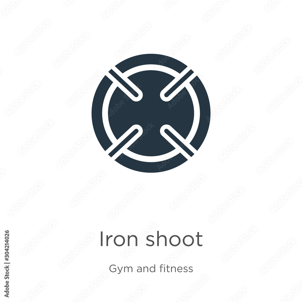 Iron shoot icon vector. Trendy flat iron shoot icon from gym and fitness collection isolated on white background. Vector illustration can be used for web and mobile graphic design, logo, eps10 Iron shoot icon vector. Trendy flat iron shoot icon from gym and fitness collection isolated on white background. Vector illustration can be used for web and mobile graphic design, logo, eps10