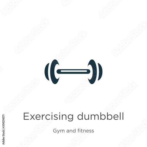 Exercising dumbbell icon vector. Trendy flat exercising dumbbell icon from gym and fitness collection isolated on white background. Vector illustration can be used for web and mobile graphic design,