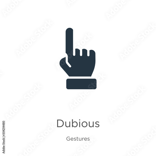 Dubious icon vector. Trendy flat dubious icon from gestures collection isolated on white background. Vector illustration can be used for web and mobile graphic design, logo, eps10