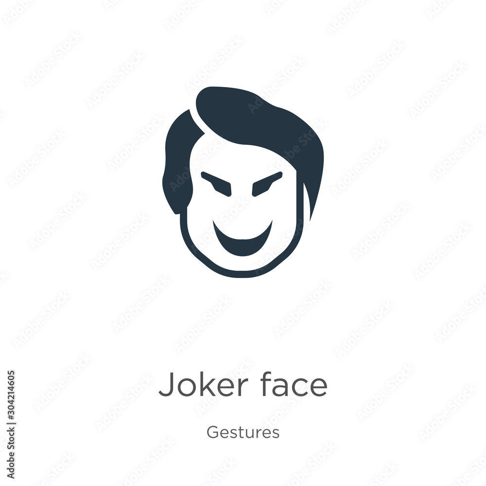 Joker face icon vector. Trendy flat joker face icon from gestures collection isolated on white background. Vector illustration can be used for web and mobile graphic design, logo, eps10