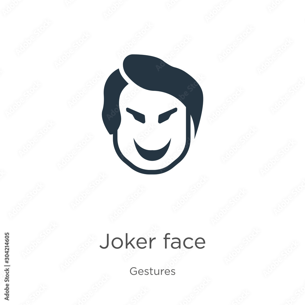 Joker face icon vector. Trendy flat joker face icon from gestures collection isolated on white background. Vector illustration can be used for web and mobile graphic design, logo, eps10 Joker face icon vector. Trendy flat joker face icon from gestures collection isolated on white background. Vector illustration can be used for web and mobile graphic design, logo, eps10