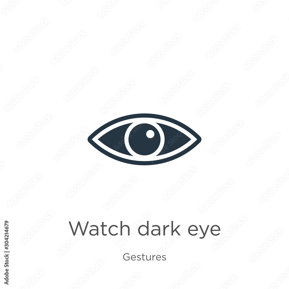 Watch dark eye icon vector. Trendy flat watch dark eye icon from gestures collection isolated on white background. Vector illustration can be used for web and mobile graphic design, logo, eps10 Watch dark eye icon vector. Trendy flat watch dark eye icon from gestures collection isolated on white background. Vector illustration can be used for web and mobile graphic design, logo, eps10