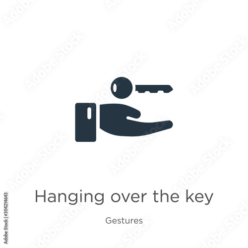 Hanging over the key icon vector. Trendy flat hanging over the key icon from gestures collection isolated on white background. Vector illustration can be used for web and mobile graphic design, logo,