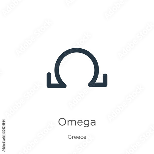 Omega icon vector. Trendy flat omega icon from greece collection isolated on white background. Vector illustration can be used for web and mobile graphic design, logo, eps10