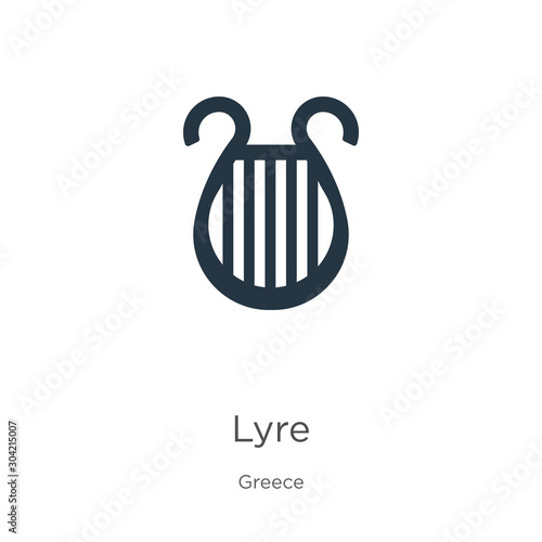 Lyre icon vector. Trendy flat lyre icon from greece collection isolated on white background. Vector illustration can be used for web and mobile graphic design, logo, eps10