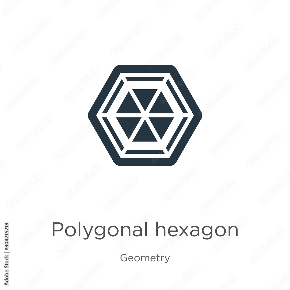 Polygonal hexagon icon vector. Trendy flat polygonal hexagon icon from geometry collection isolated on white background. Vector illustration can be used for web and mobile graphic design, logo, eps10 Polygonal hexagon icon vector. Trendy flat polygonal hexagon icon from geometry collection isolated on white background. Vector illustration can be used for web and mobile graphic design, logo, eps10