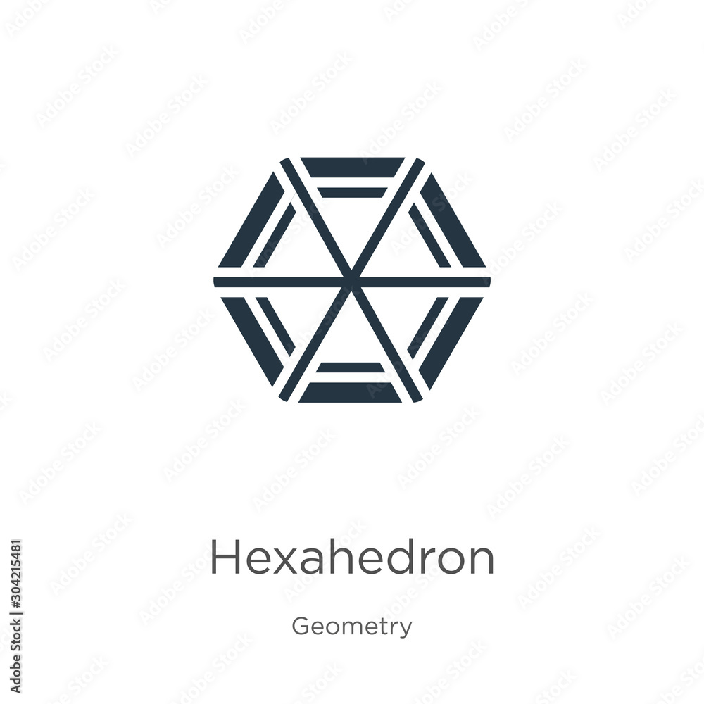Hexahedron icon vector. Trendy flat hexahedron icon from geometry collection isolated on white background. Vector illustration can be used for web and mobile graphic design, logo, eps10 Hexahedron icon vector. Trendy flat hexahedron icon from geometry collection isolated on white background. Vector illustration can be used for web and mobile graphic design, logo, eps10