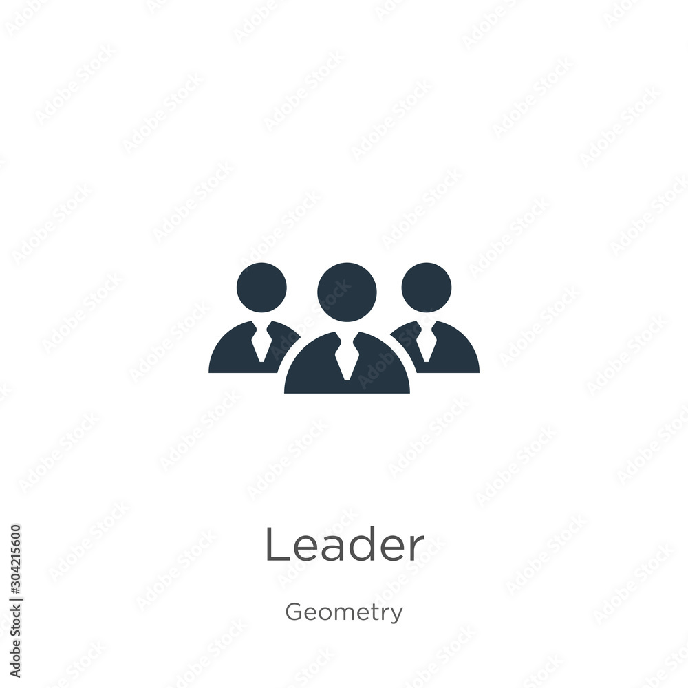 Leader icon vector. Trendy flat leader icon from geometry collection isolated on white background. Vector illustration can be used for web and mobile graphic design, logo, eps10 Leader icon vector. Trendy flat leader icon from geometry collection isolated on white background. Vector illustration can be used for web and mobile graphic design, logo, eps10