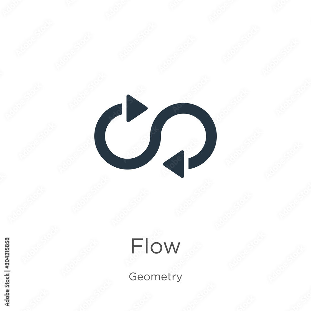 Flow icon vector. Trendy flat flow icon from geometry collection isolated on white background. Vector illustration can be used for web and mobile graphic design, logo, eps10 Flow icon vector. Trendy flat flow icon from geometry collection isolated on white background. Vector illustration can be used for web and mobile graphic design, logo, eps10