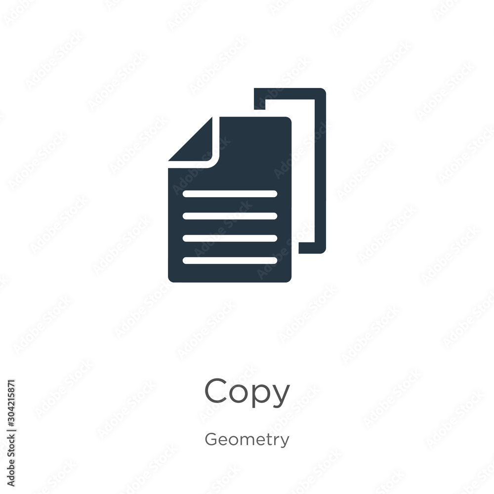 Copy icon vector. Trendy flat copy icon from geometry collection isolated on white background. Vector illustration can be used for web and mobile graphic design, logo, eps10 Copy icon vector. Trendy flat copy icon from geometry collection isolated on white background. Vector illustration can be used for web and mobile graphic design, logo, eps10