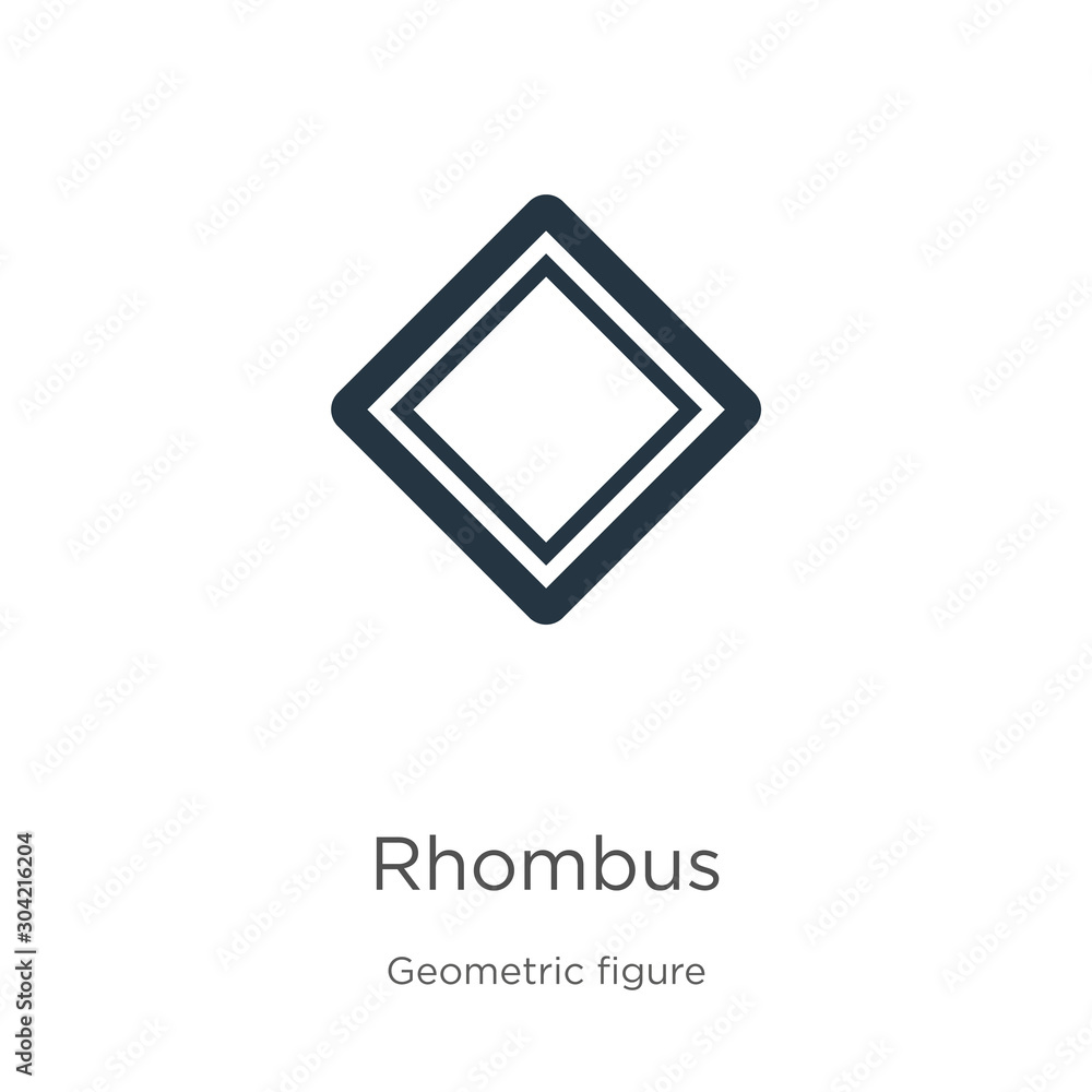 Rhombus icon vector. Trendy flat rhombus icon from geometry collection isolated on white background. Vector illustration can be used for web and mobile graphic design, logo, eps10 Rhombus icon vector. Trendy flat rhombus icon from geometry collection isolated on white background. Vector illustration can be used for web and mobile graphic design, logo, eps10