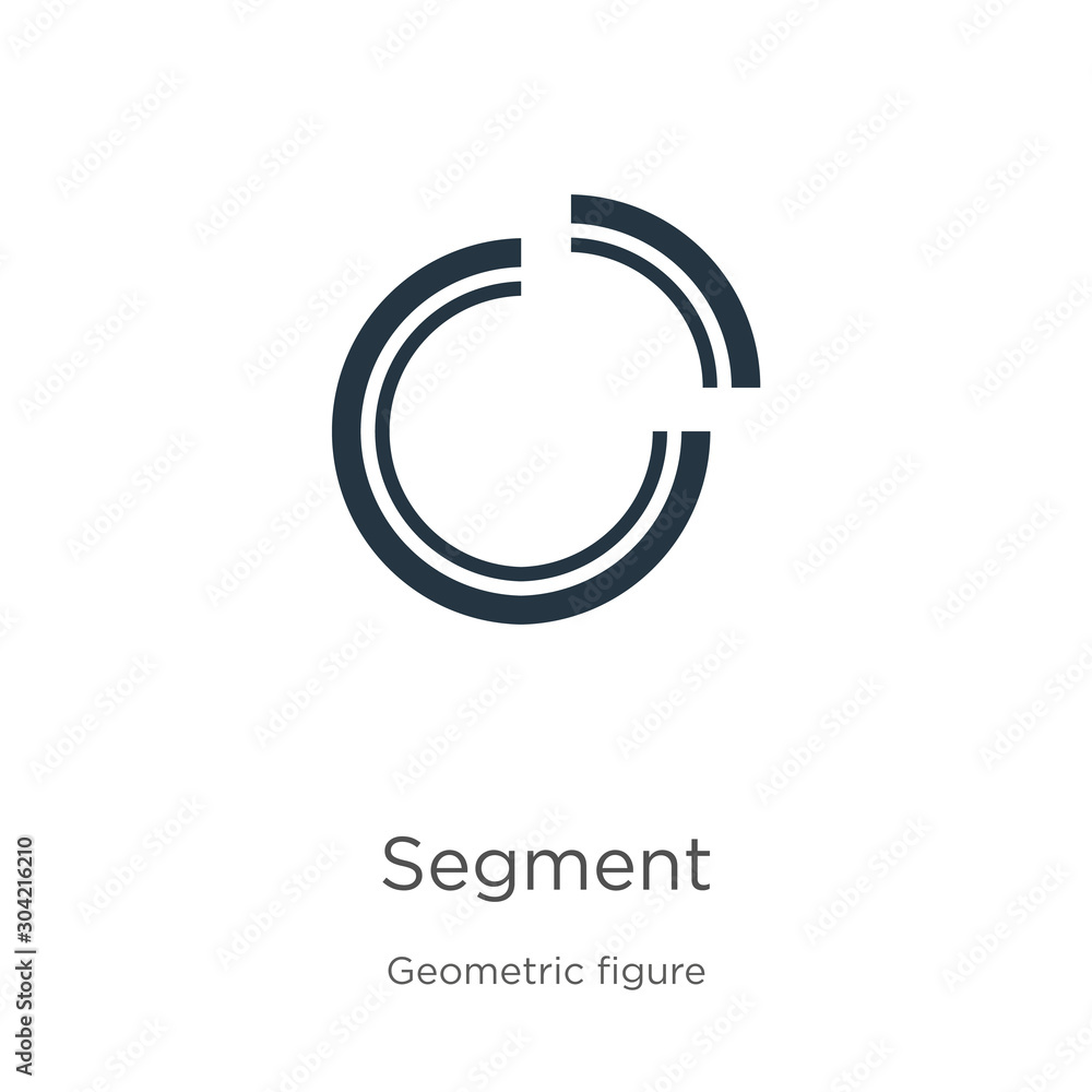 Segment icon vector. Trendy flat segment icon from geometry collection isolated on white background. Vector illustration can be used for web and mobile graphic design, logo, eps10 Segment icon vector. Trendy flat segment icon from geometry collection isolated on white background. Vector illustration can be used for web and mobile graphic design, logo, eps10