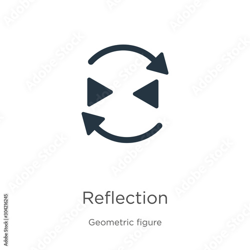 Reflection icon vector. Trendy flat reflection icon from geometry collection isolated on white background. Vector illustration can be used for web and mobile graphic design, logo, eps10