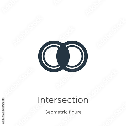 Intersection icon vector. Trendy flat intersection icon from geometric figure collection isolated on white background. Vector illustration can be used for web and mobile graphic design, logo, eps10