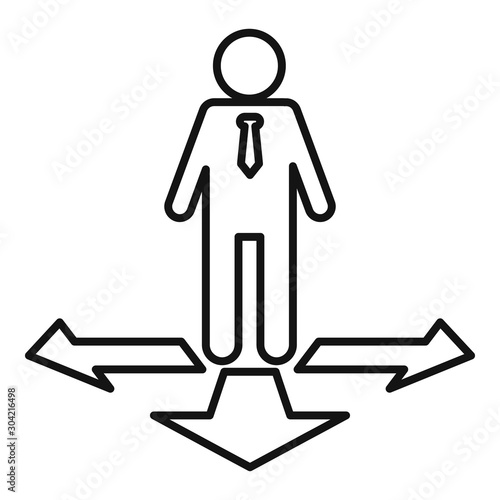 Choose right way icon. Outline choose right way vector icon for web design isolated on white background