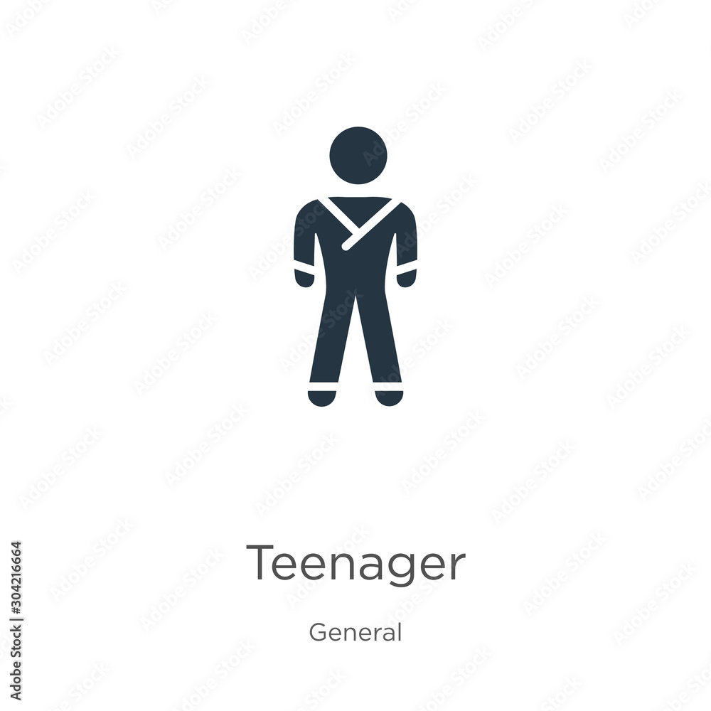 Teenager icon vector. Trendy flat teenager icon from general collection isolated on white background. Vector illustration can be used for web and mobile graphic design, logo, eps10 Teenager icon vector. Trendy flat teenager icon from general collection isolated on white background. Vector illustration can be used for web and mobile graphic design, logo, eps10