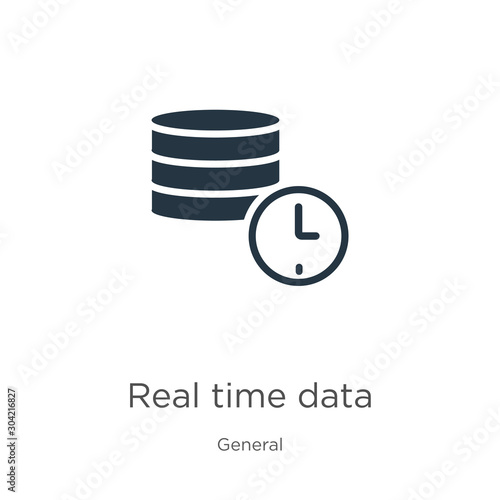 Real time data icon vector. Trendy flat real time data icon from general collection isolated on white background. Vector illustration can be used for web and mobile graphic design, logo, eps10