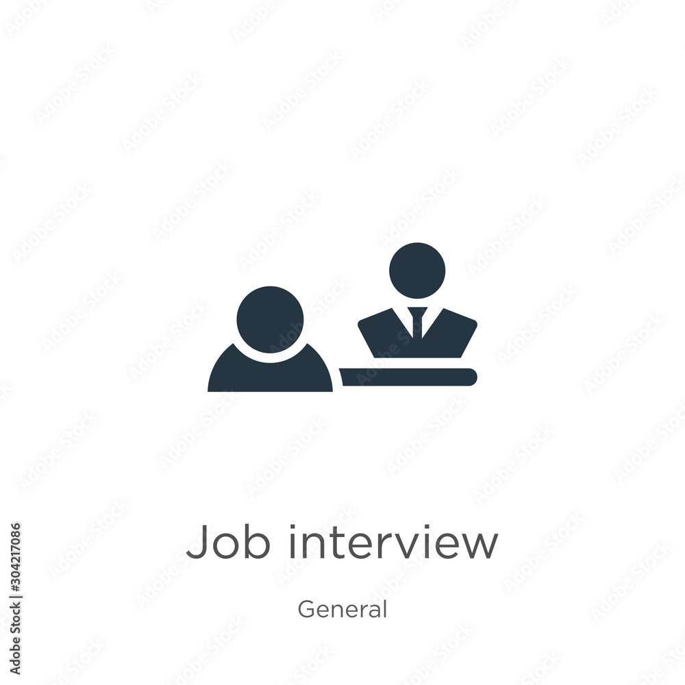 Job interview icon vector. Trendy flat job interview icon from general collection isolated on white background. Vector illustration can be used for web and mobile graphic design, logo, eps10