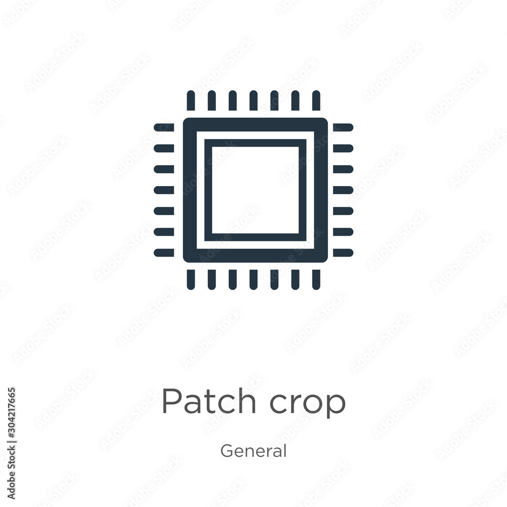 Patch crop icon vector. Trendy flat patch crop icon from general collection isolated on white background. Vector illustration can be used for web and mobile graphic design, logo, eps10 Patch crop icon vector. Trendy flat patch crop icon from general collection isolated on white background. Vector illustration can be used for web and mobile graphic design, logo, eps10
