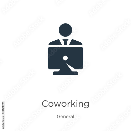 Coworking icon vector. Trendy flat coworking icon from general collection isolated on white background. Vector illustration can be used for web and mobile graphic design, logo, eps10