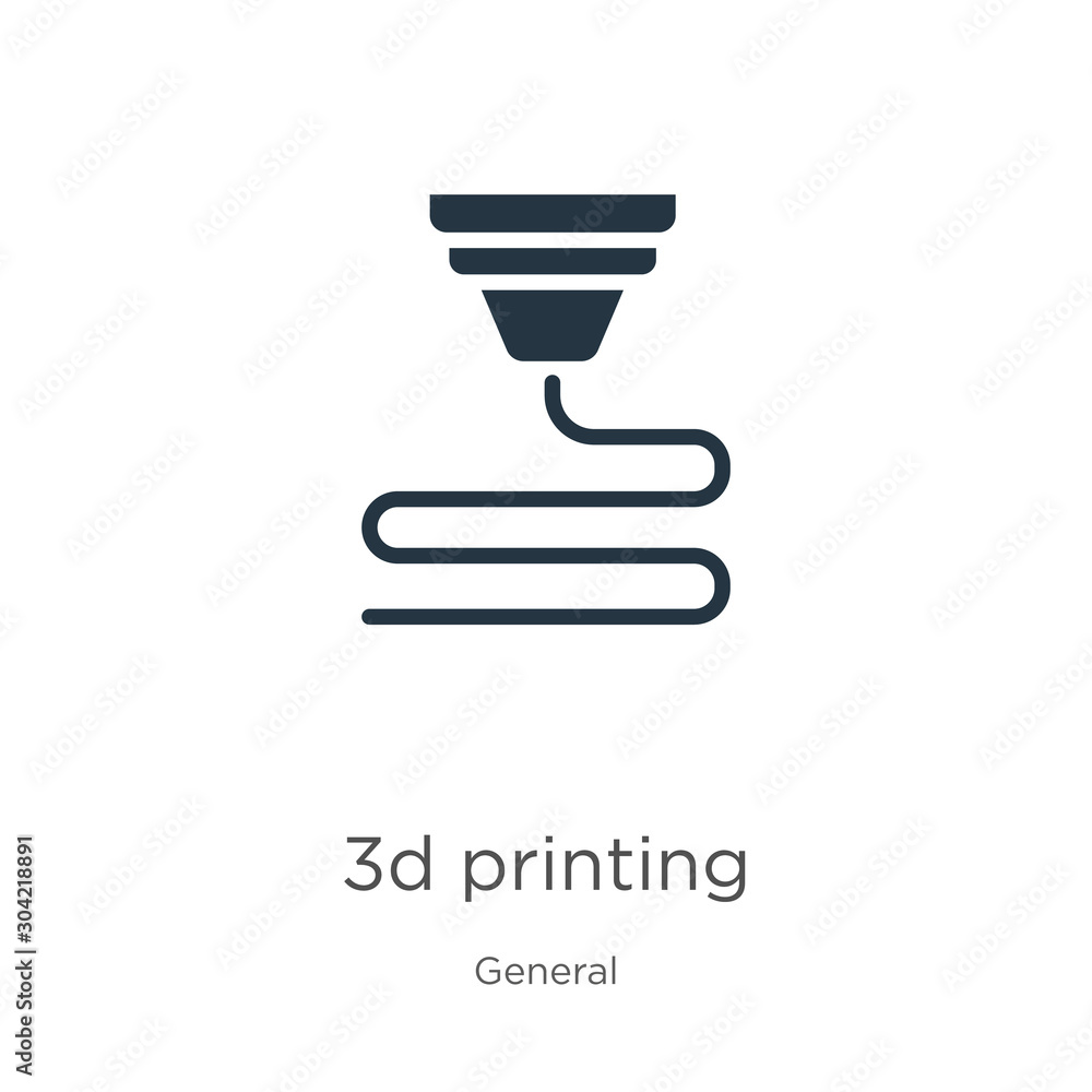 3d printing icon vector. Trendy flat 3d printing icon from general collection isolated on white background. Vector illustration can be used for web and mobile graphic design, logo, eps10 3d printing icon vector. Trendy flat 3d printing icon from general collection isolated on white background. Vector illustration can be used for web and mobile graphic design, logo, eps10