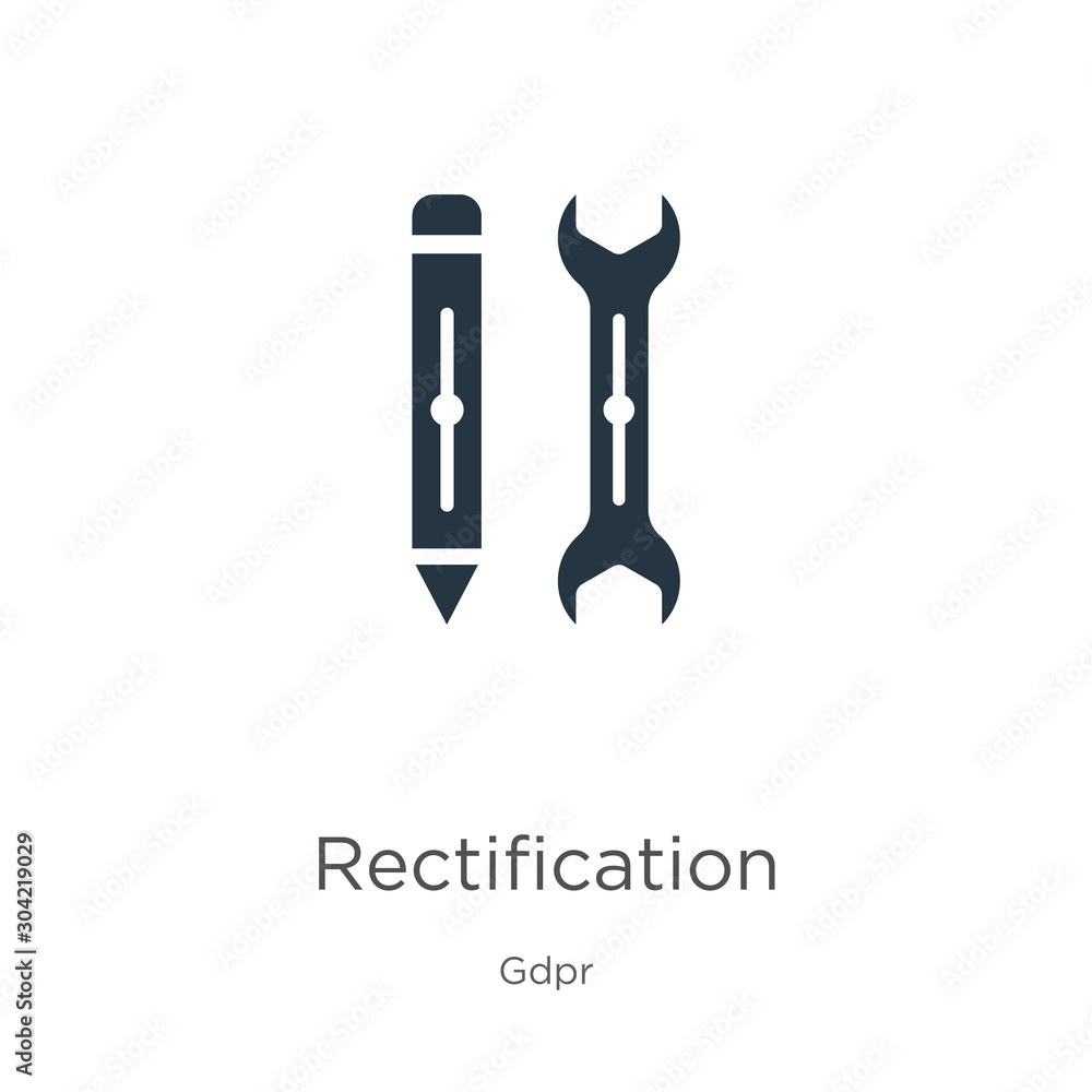 Rectification icon vector. Trendy flat rectification icon from gdpr collection isolated on white background. Vector illustration can be used for web and mobile graphic design, logo, eps10 Rectification icon vector. Trendy flat rectification icon from gdpr collection isolated on white background. Vector illustration can be used for web and mobile graphic design, logo, eps10