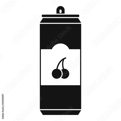 Cherry soda icon. Simple illustration of cherry soda vector icon for web design isolated on white background