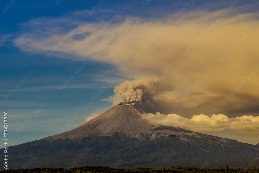 Active Popocatepetl volcano in Mexico,fumarole Active Popocatepetl volcano in Mexico,fumarole
