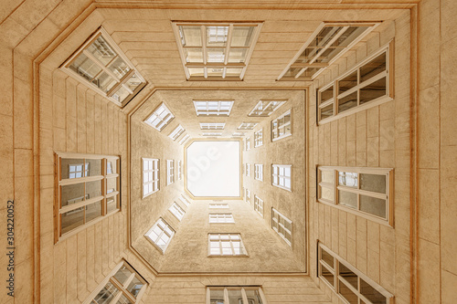 Colorful building courtwyar...