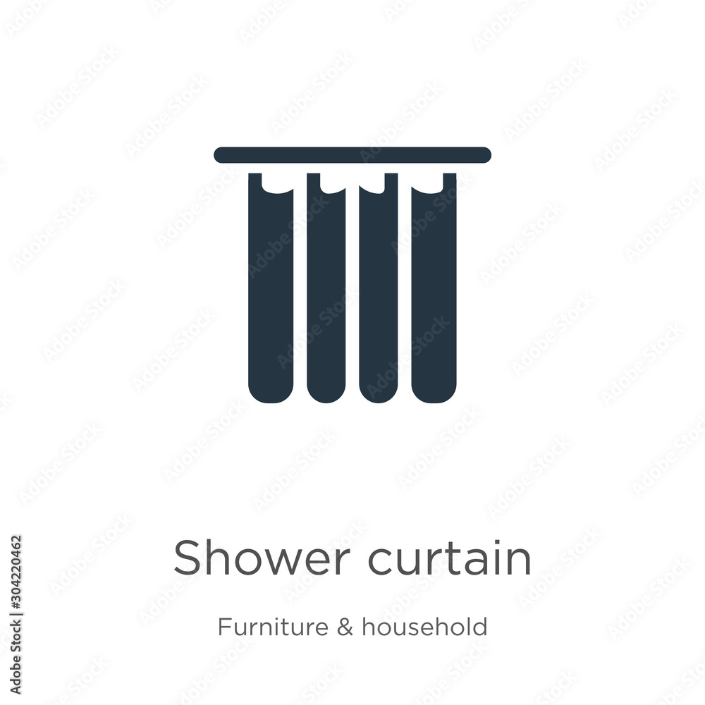 Shower curtain icon vector. Trendy flat shower curtain icon from furniture and household collection isolated on white background. Vector illustration can be used for web and mobile graphic design,